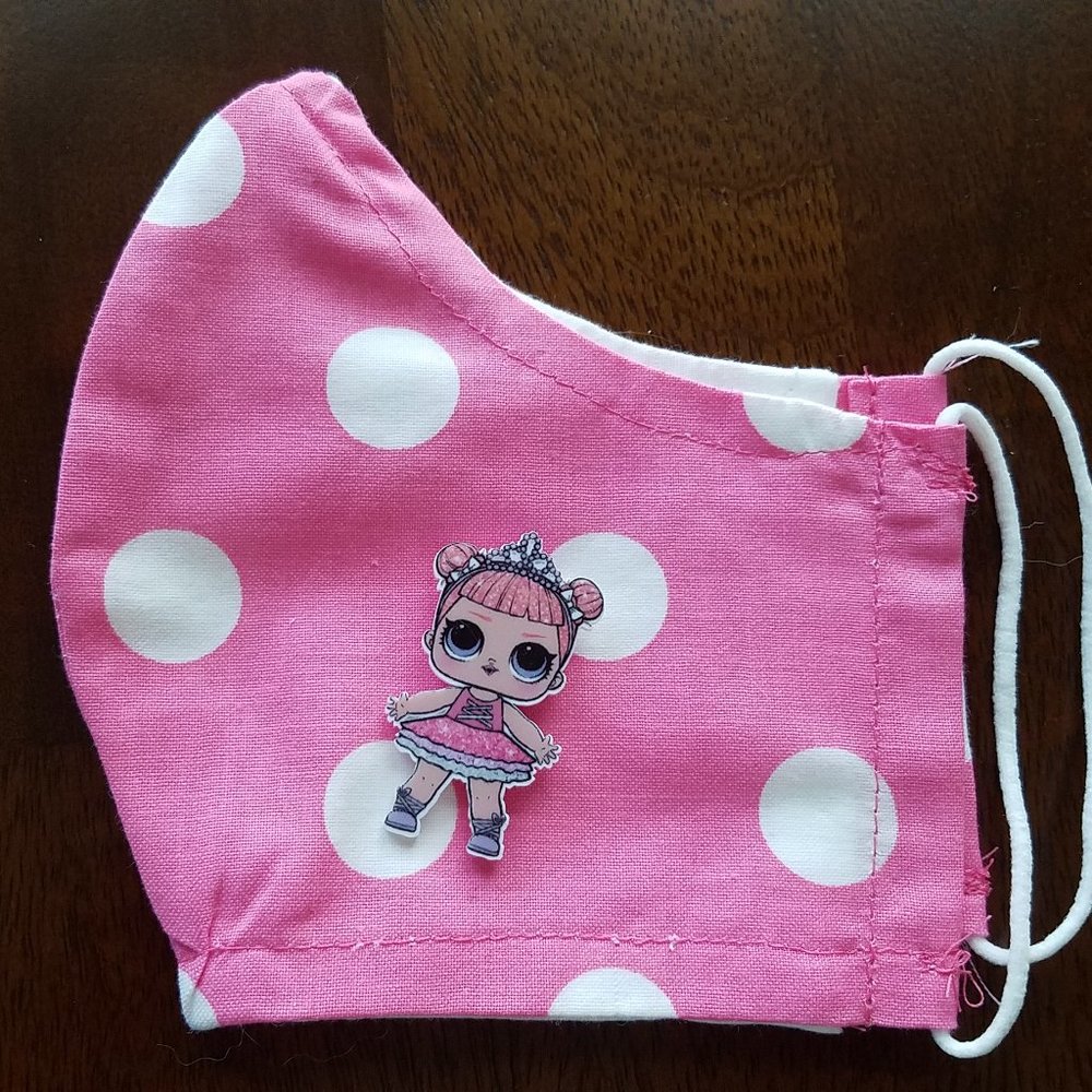 Face Mask ADULT Removable Polka Dot TuTu Girl